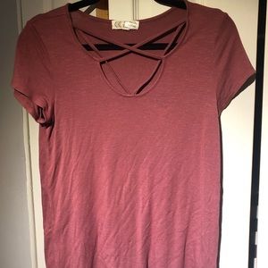Rosy criss cross shirt